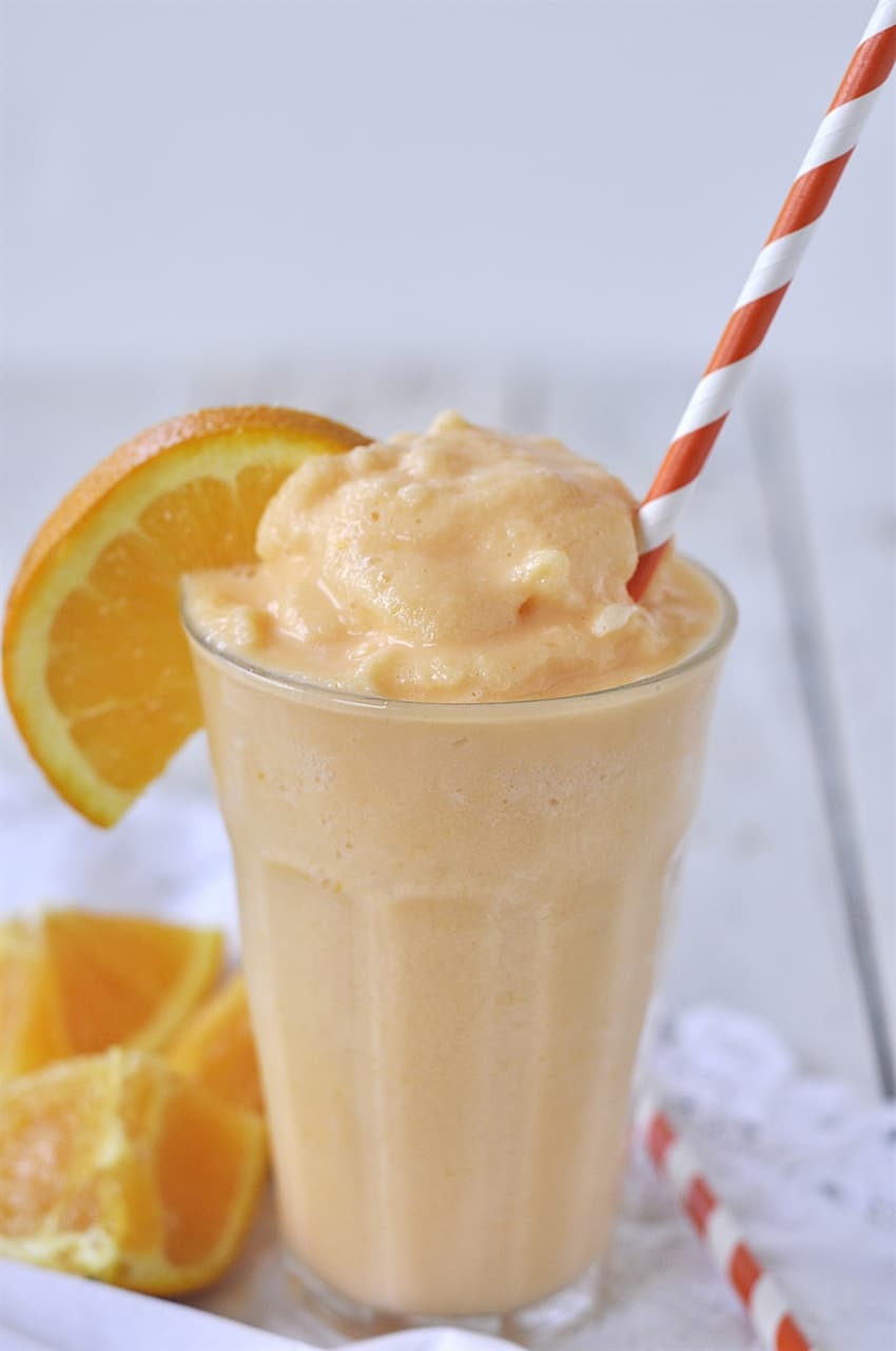 glass of orange freeze