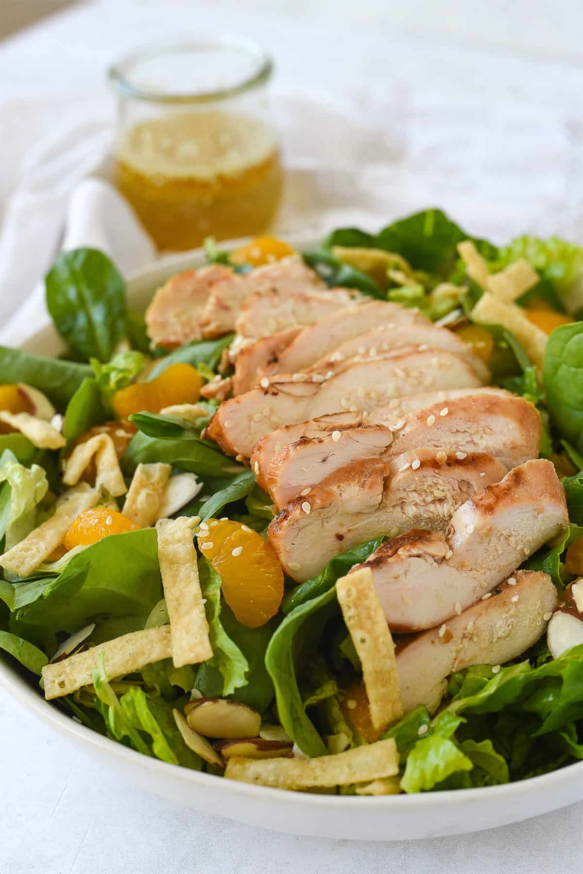 chicken on a bed of spinach