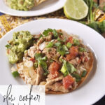 chicken tinga tostada on a plate