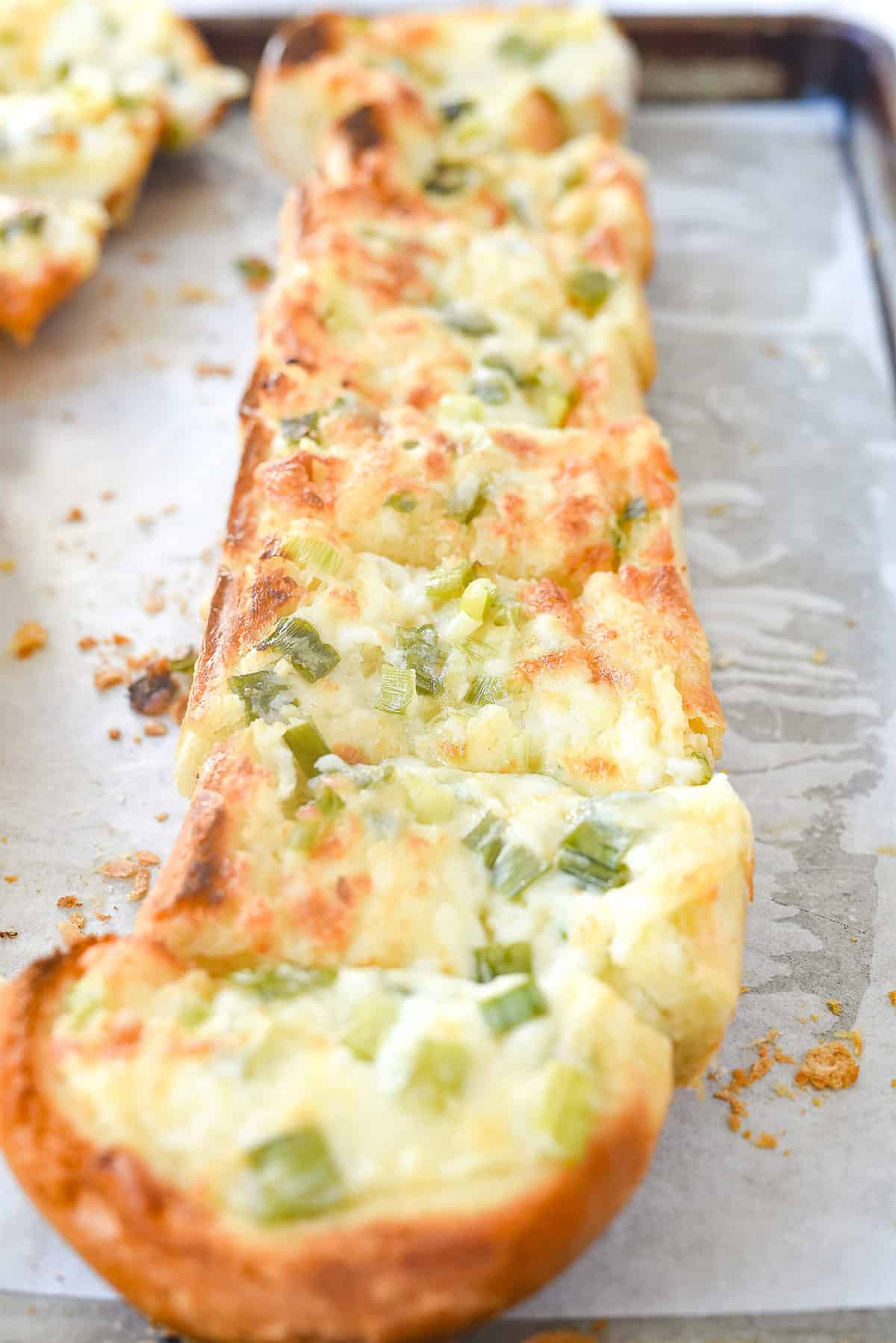 loaf of sliced garlic cheese bread