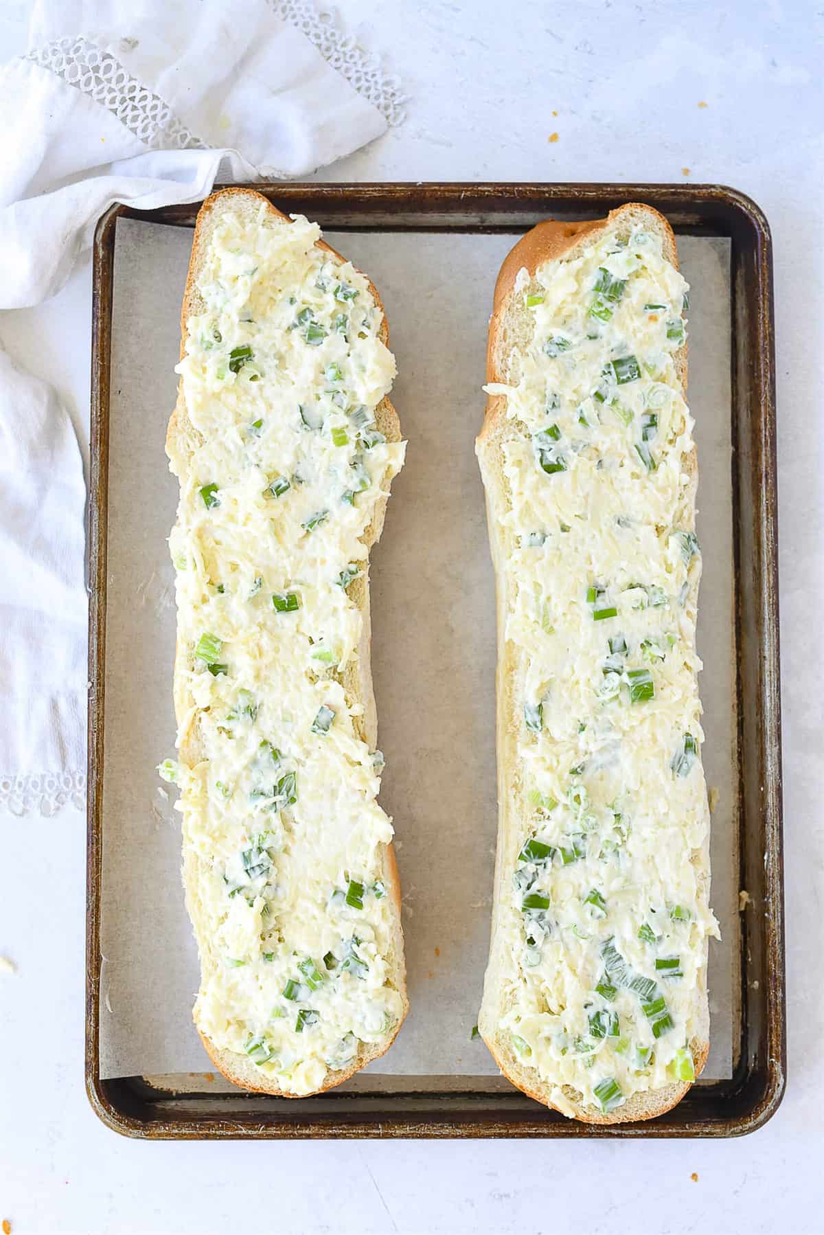 garlic butter spread on bread
