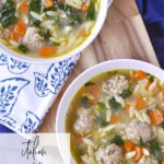 2 bowls of italian wedding soup