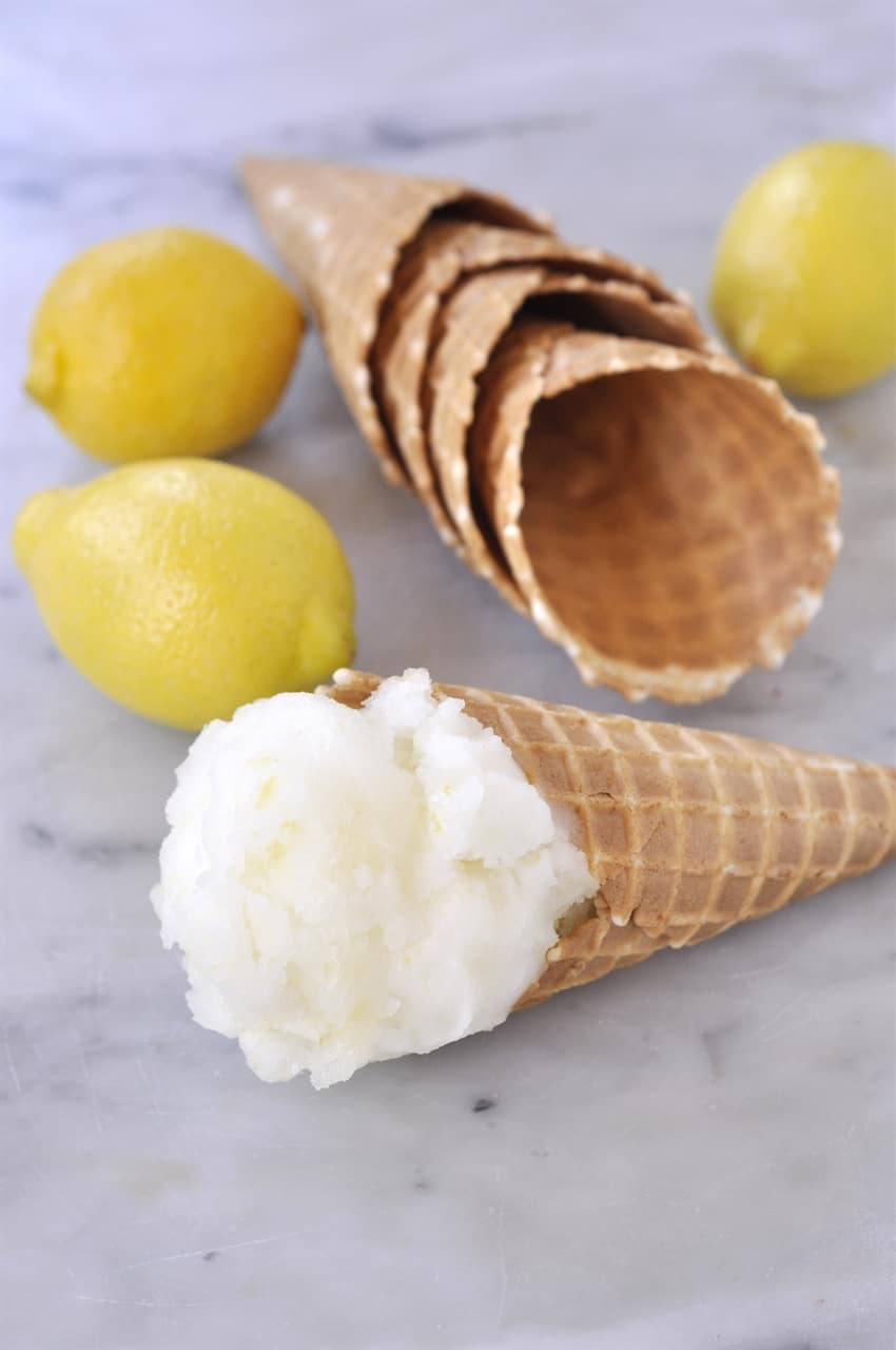 ginger sorbet on a cone