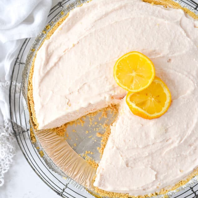 overhead shot of lemonade pie