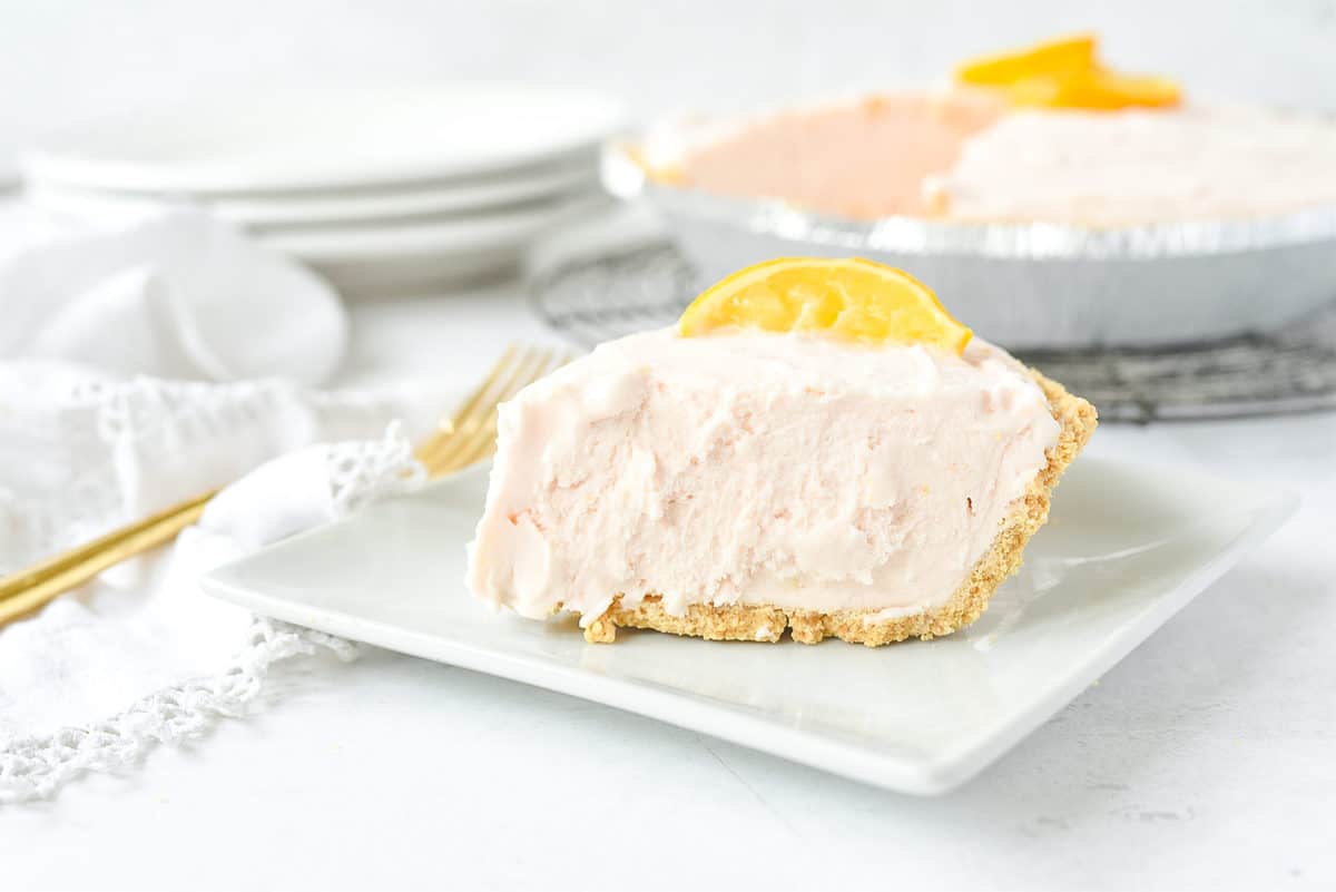 slice of lemonade pie