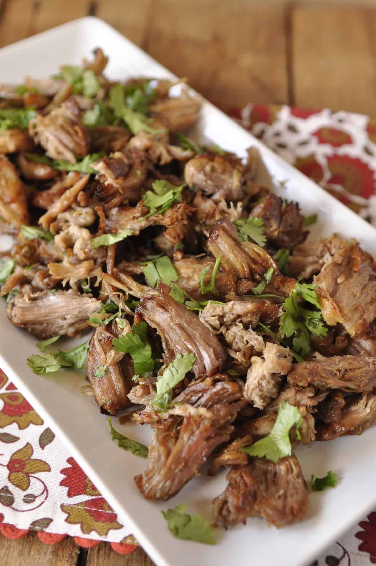 platter of pork carnitas