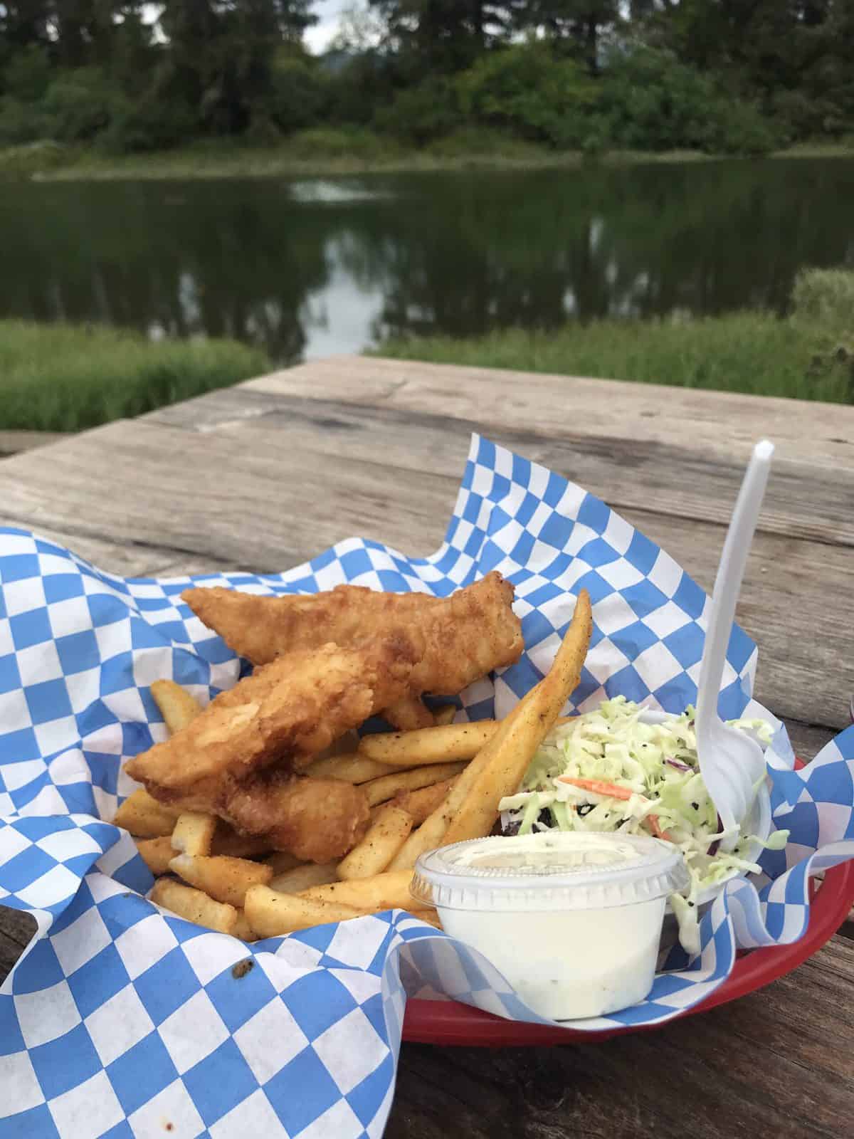 basket of fish and chips