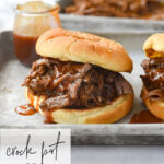 BBQ beef on a sandwich roll