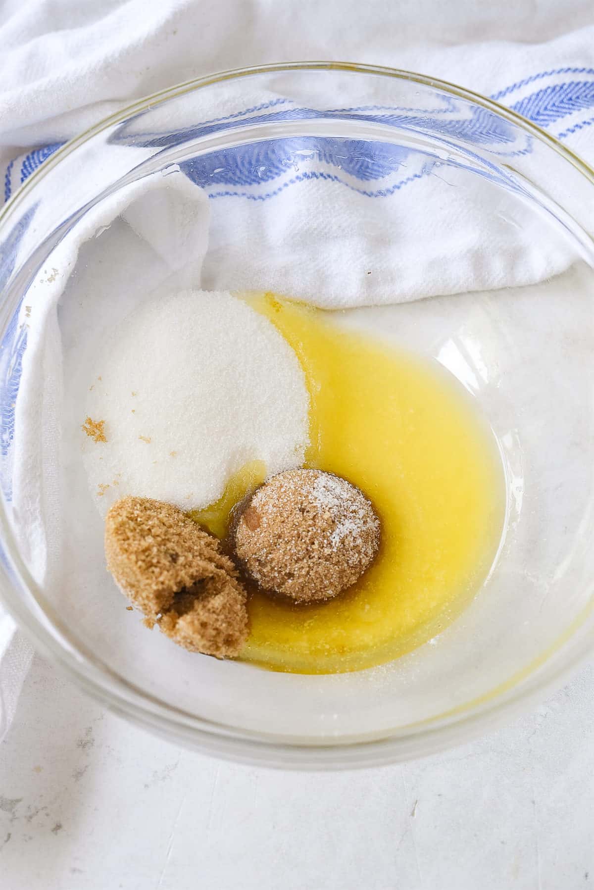 ingredients in a bowl for pumpkin cookies