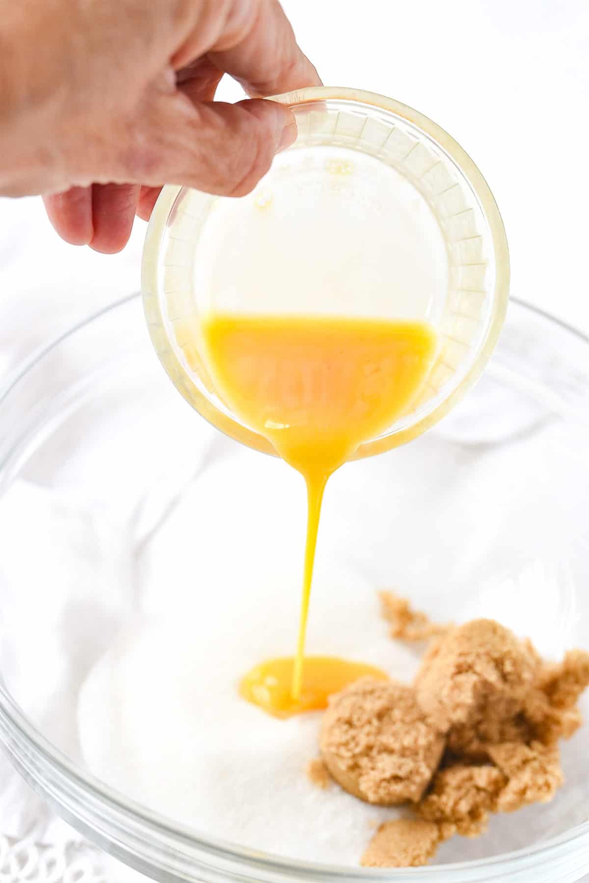 add in egg to pumpkin muffins