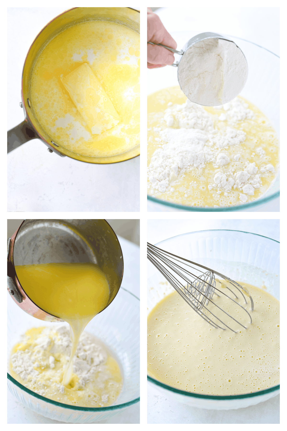 collage of how to make yeast waffles