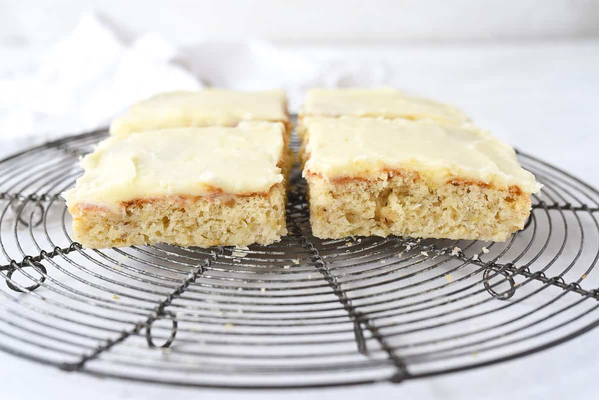 banana bars on cooling rack