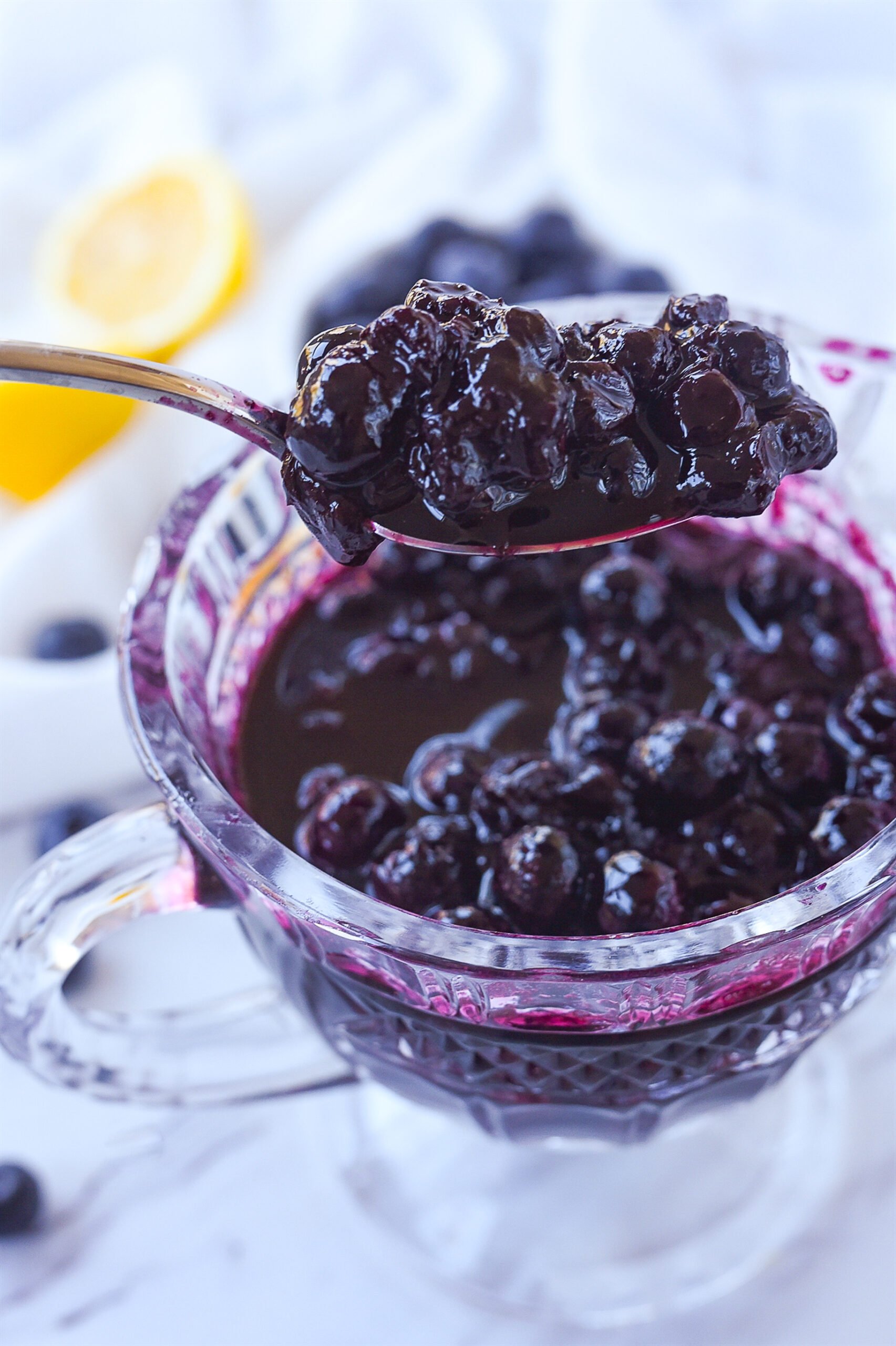 spoonful of blueberry compote