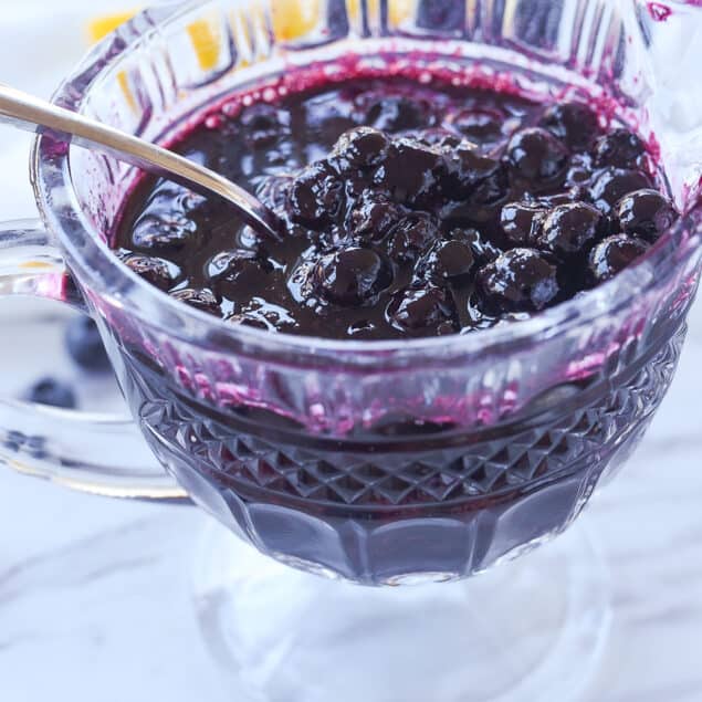 blueberry sauce in a bowl