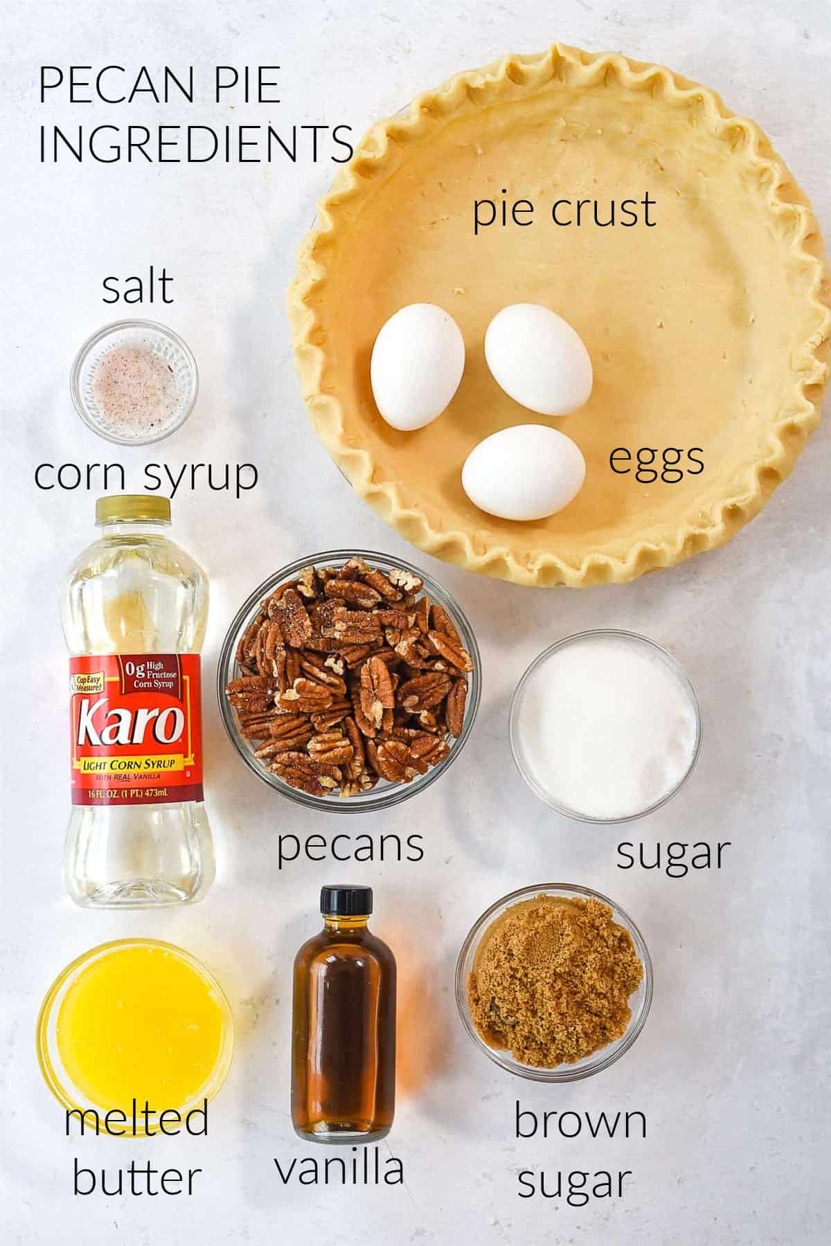 ingredients for pecan pie