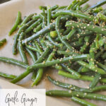 pile of green beans with sesame seeds