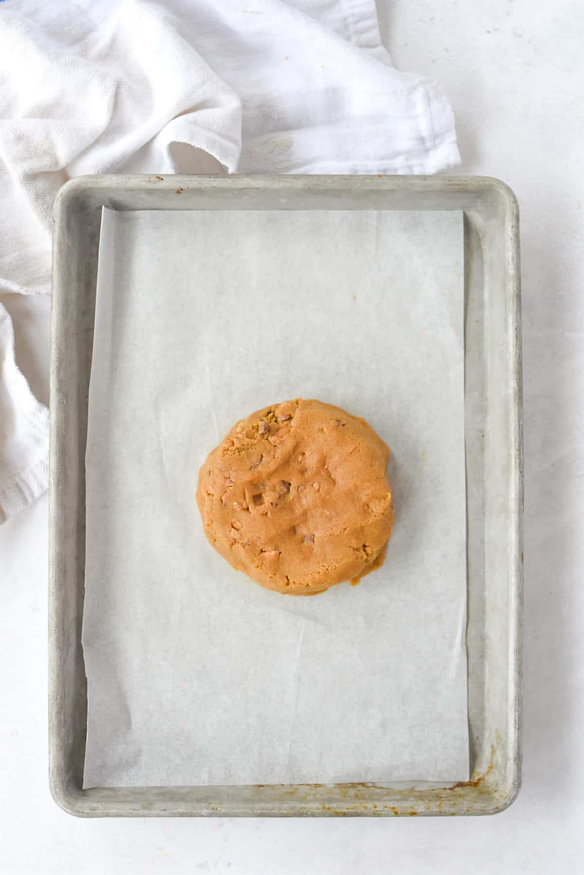 gingersnap cookie dough on baking sheet