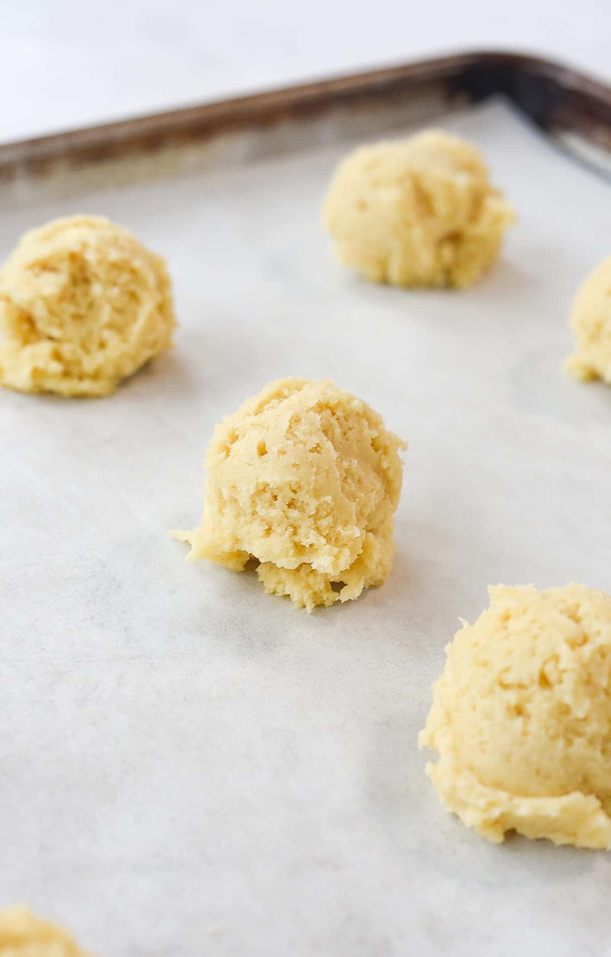 balls of sour cream cookie dough