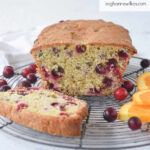 sliced loaf of orange cranberry bread