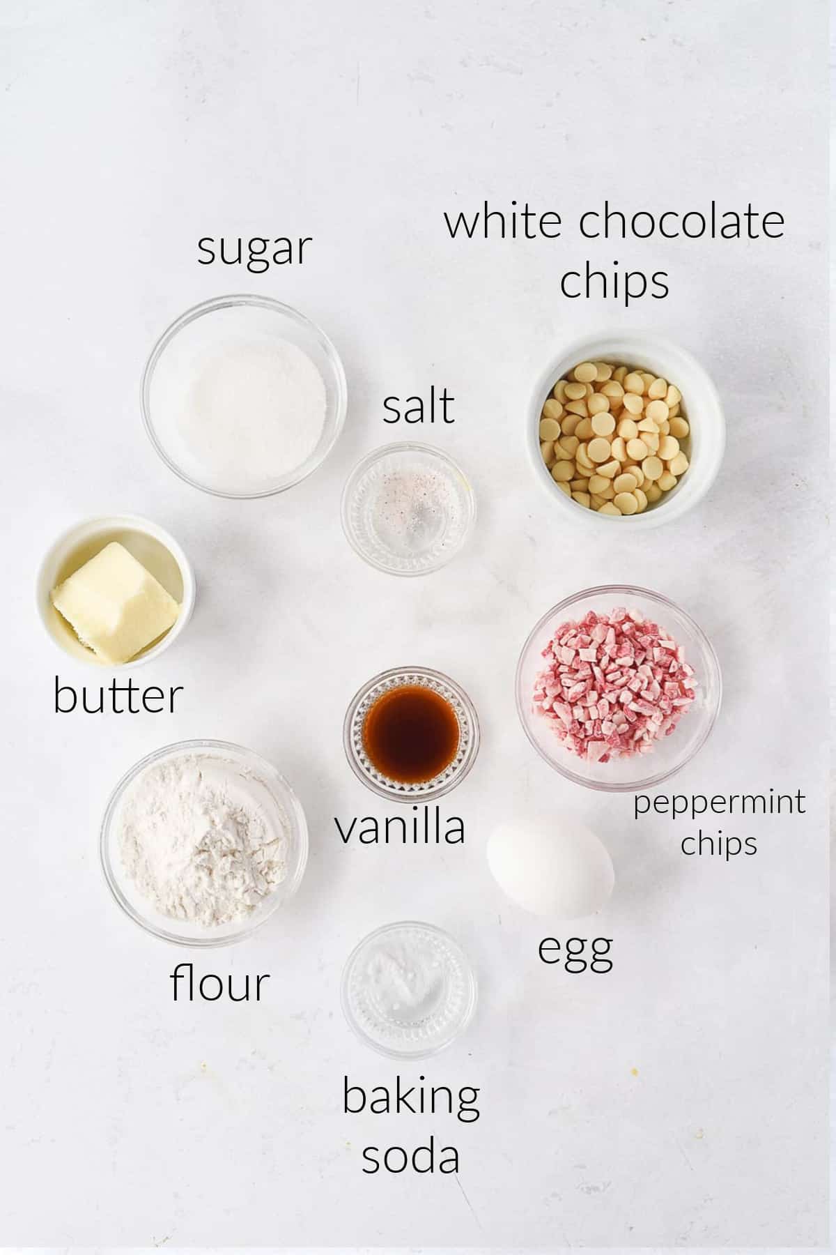 white chocolate peppermint cookie ingredients