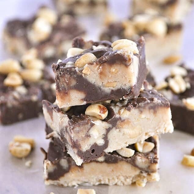 stack of peanut butter fudge