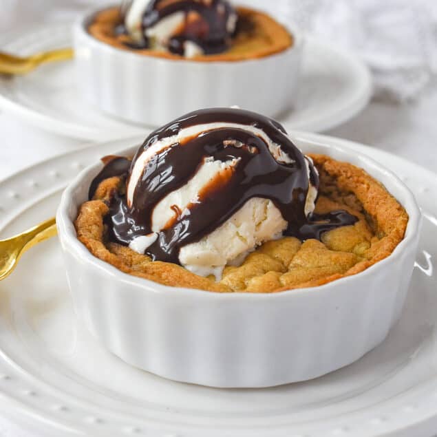 pizookie with ice cream on top