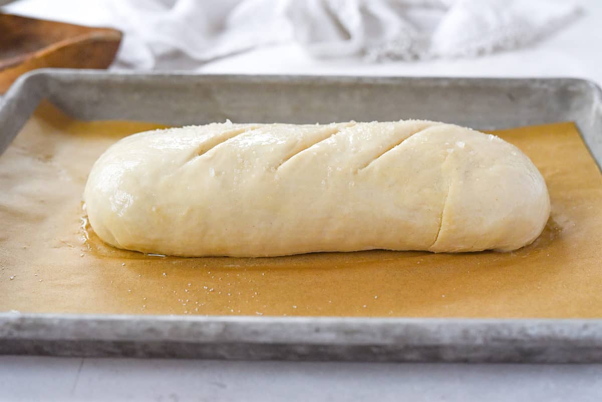 bread with olive oil and salt on it