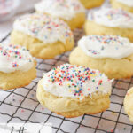 sour cream cookies on a cooling rack