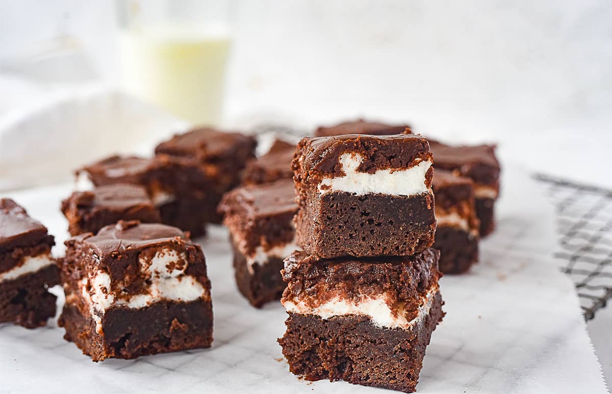 two brownies on top of each other