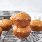 two muffins stacked