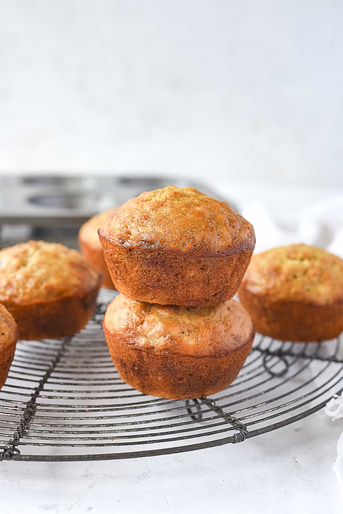 two muffins stacked