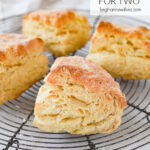 four biscuits on a cooling rack