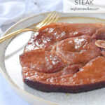 glazed ham steak on a plate