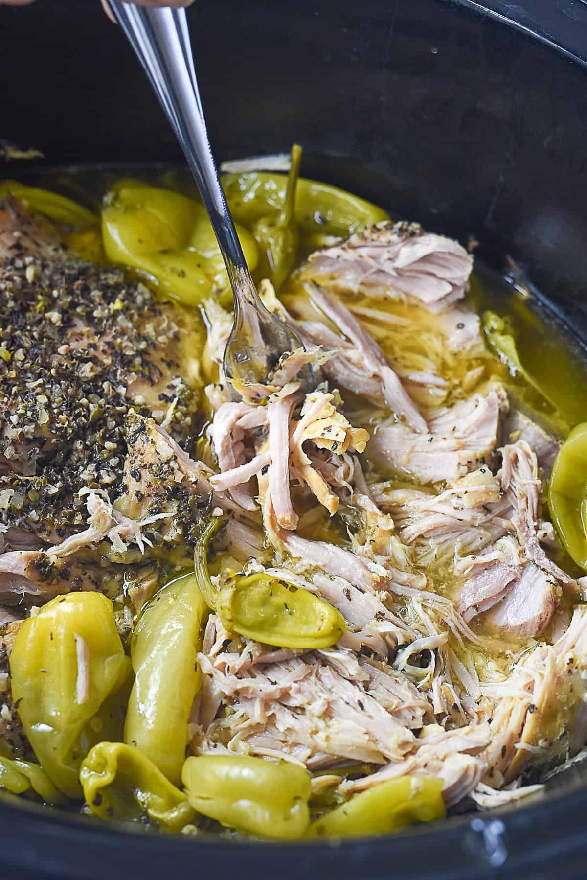 shredding pork in crockpot