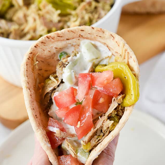 greek pork in pita bread