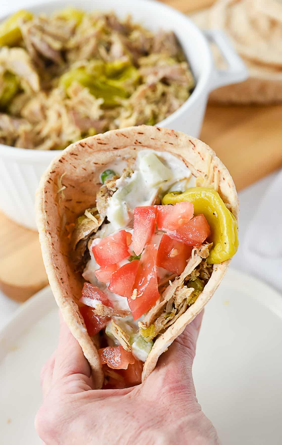 greek pork in pita bread