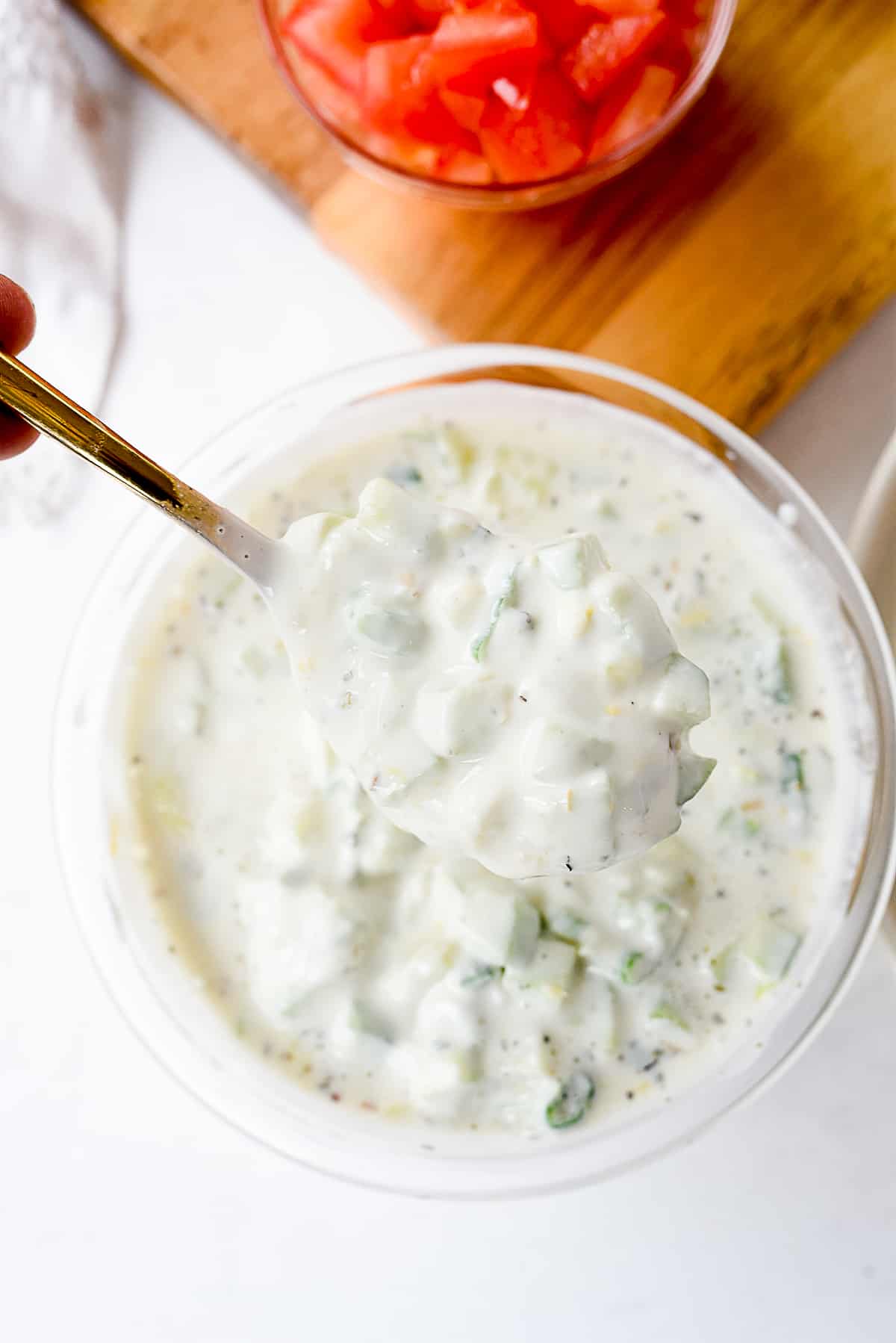 bowl of cucumber sauce