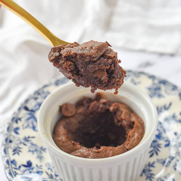 spoonful of single serve brownie