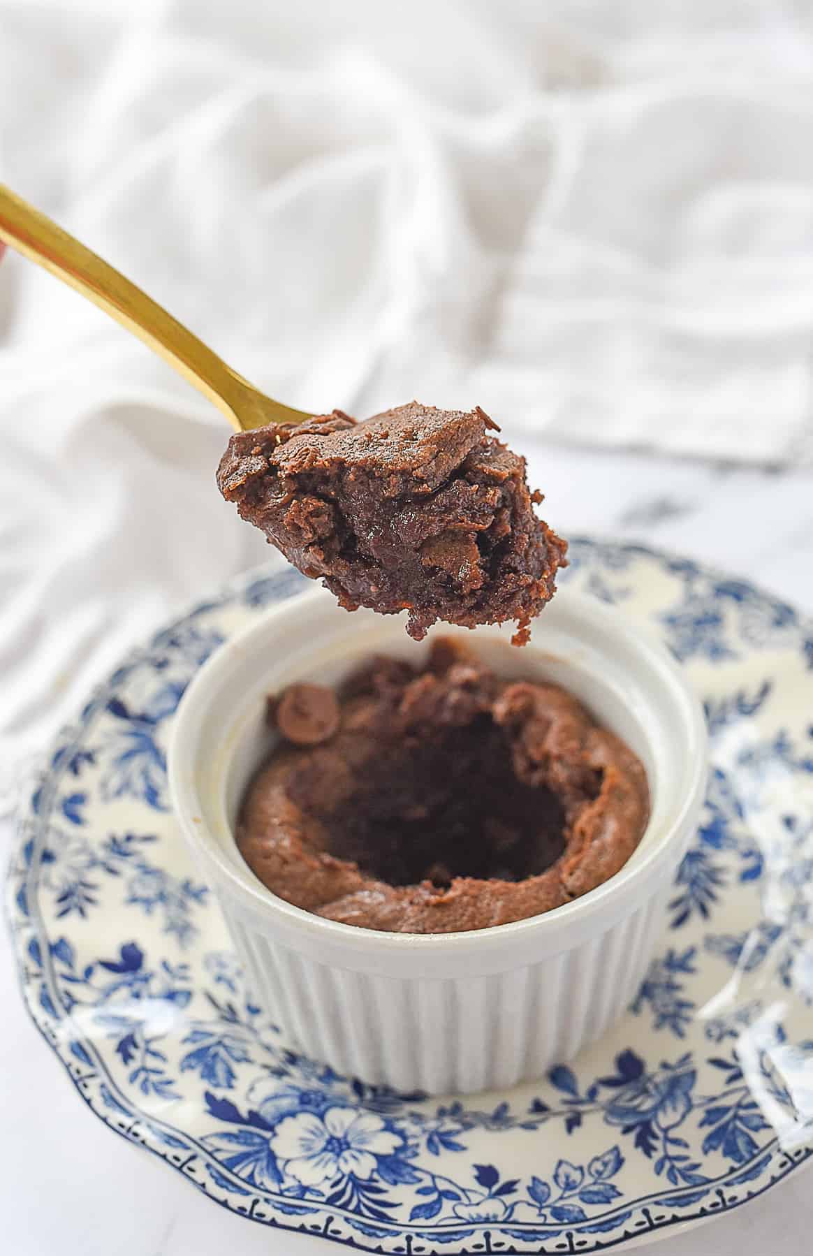 spoonful of single serve brownie