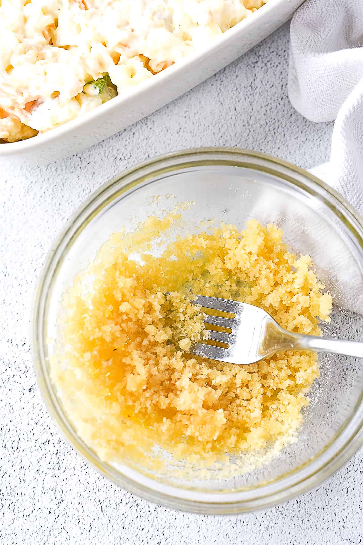 breadcrumbs mixed with butter