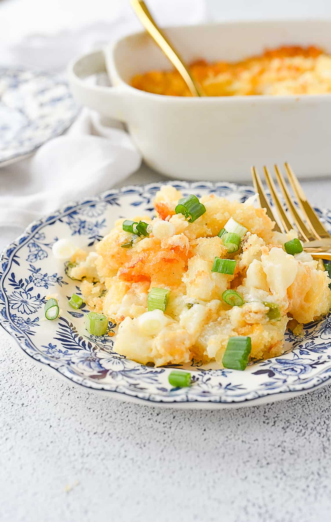 plate of cheesy potatoes