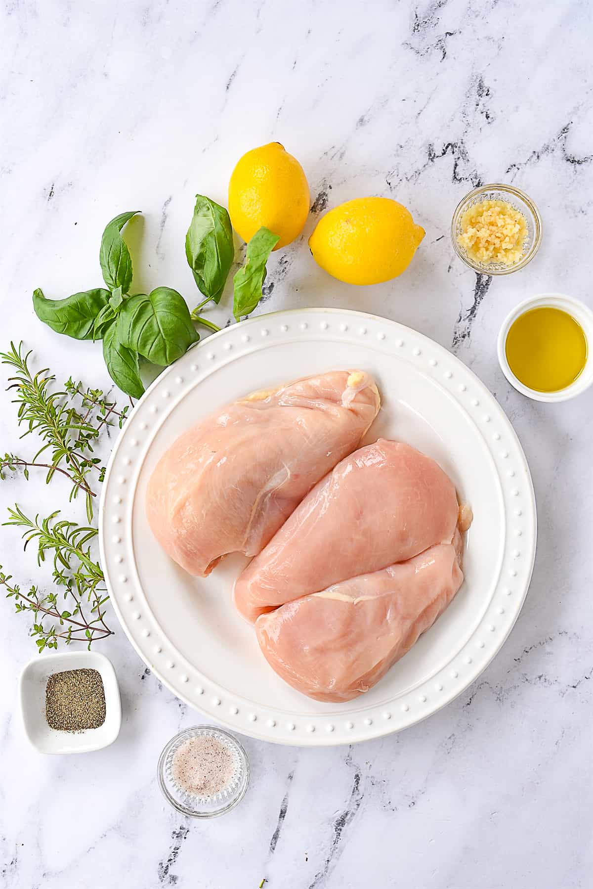 ingredients for lemon herb marinade