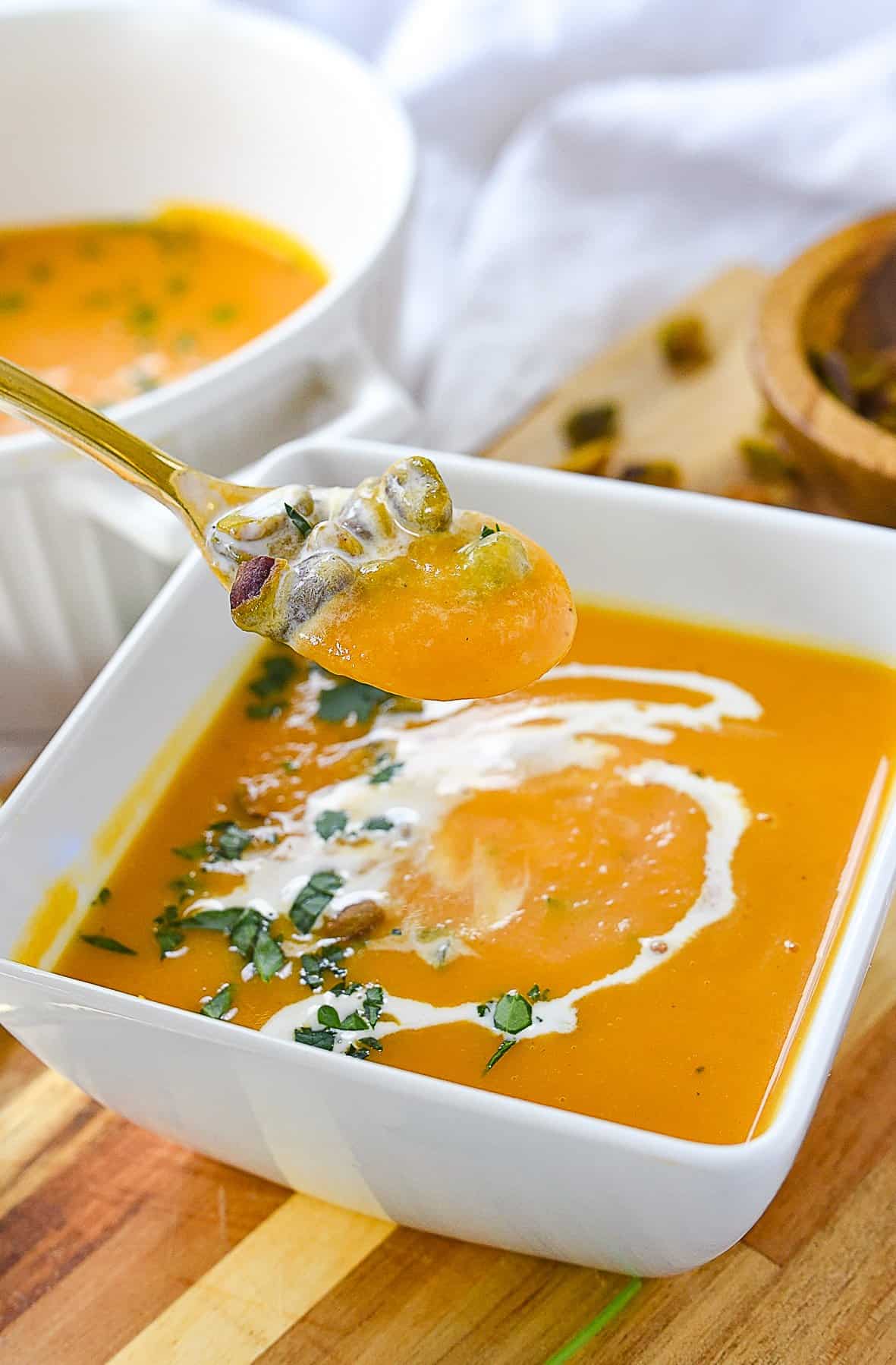 spoonful of butternut squash soup