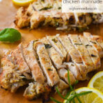 slice chicken on a cutting board