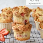 strawberry muffins on a cooling rack