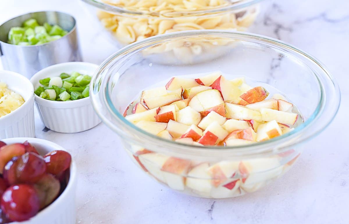 apples soaking in salt water