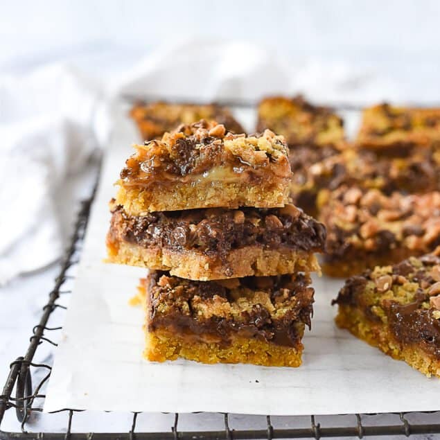 stack of chocolate chip toffee bars