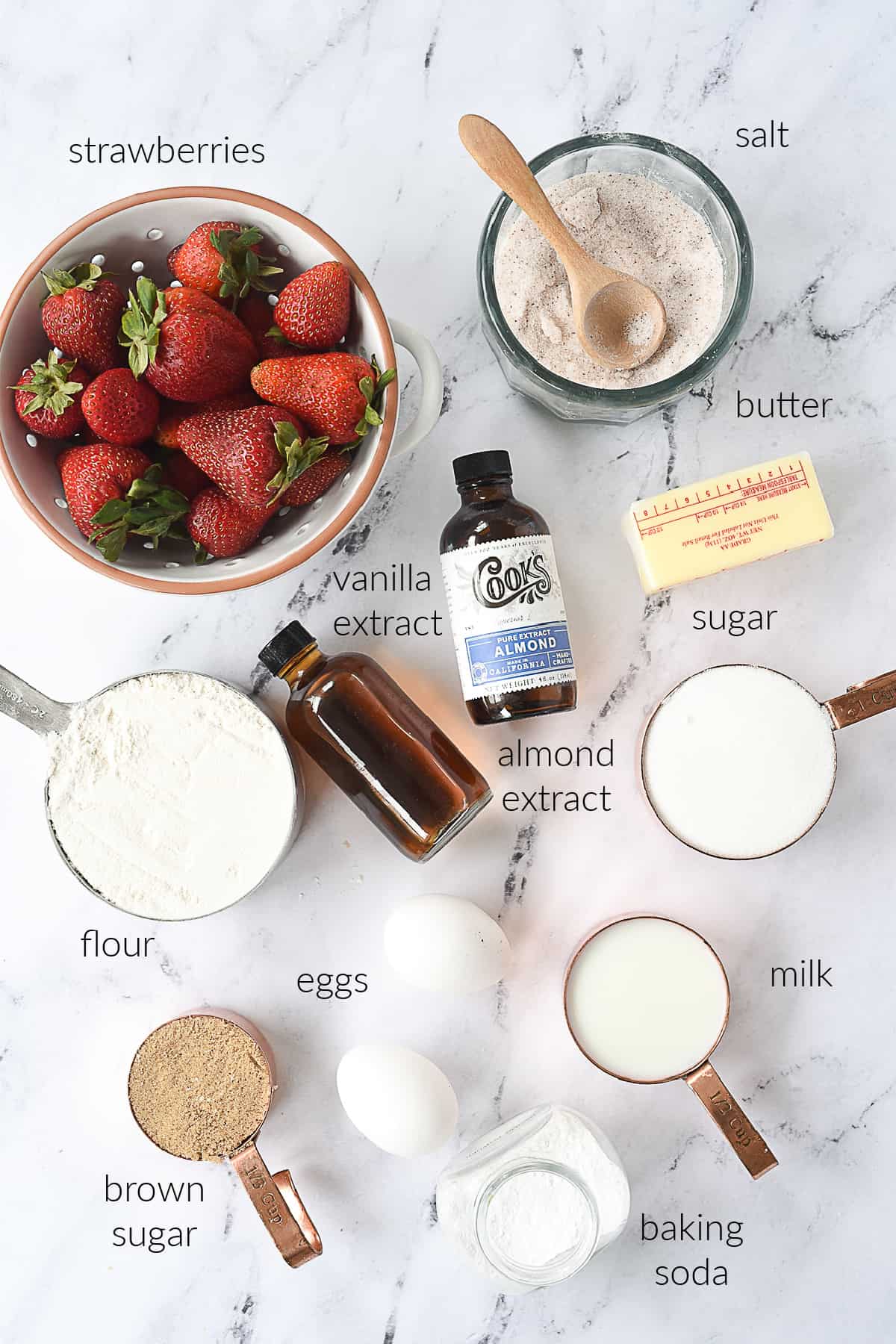 Strawberry Muffin ingredients