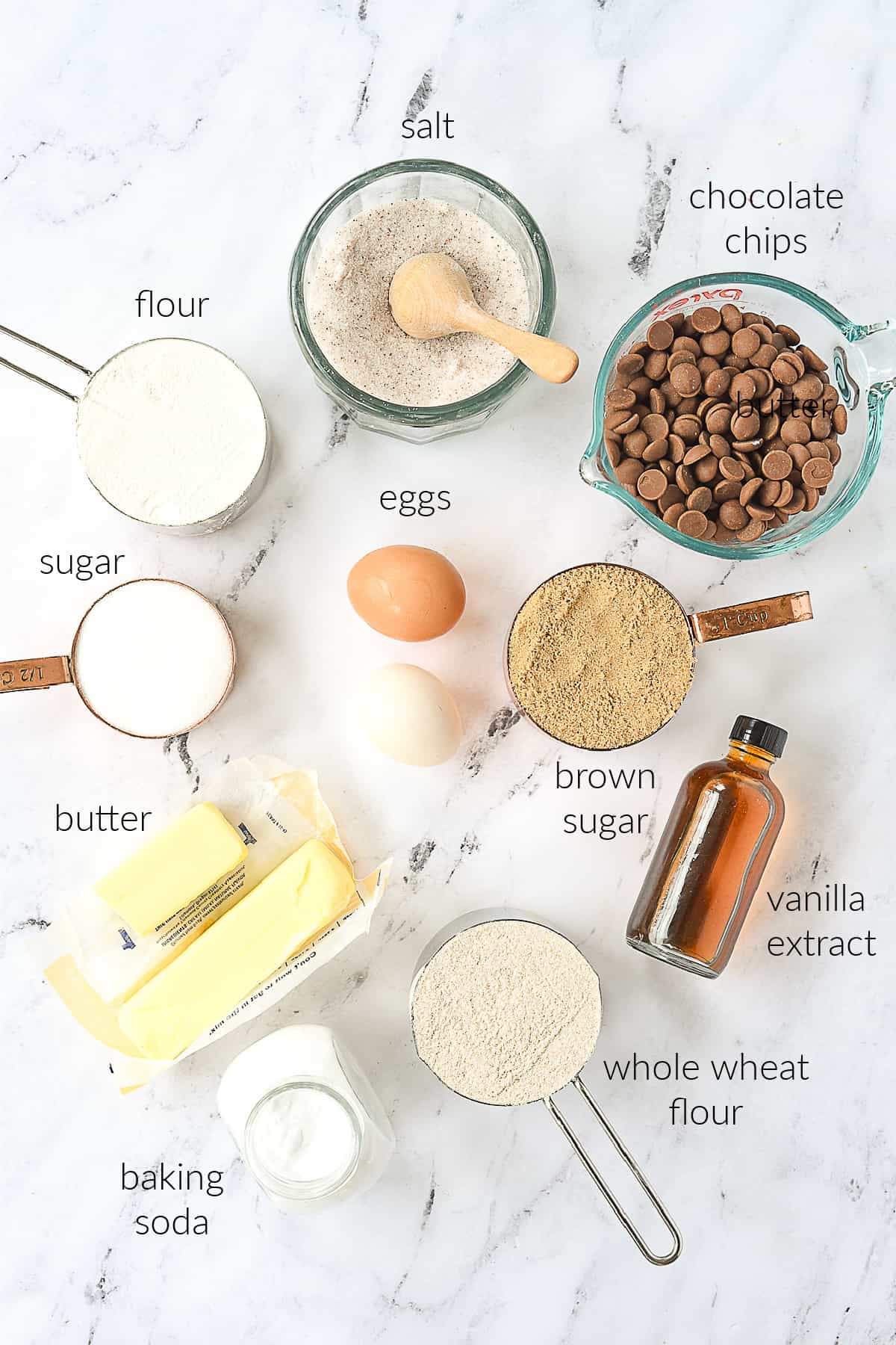 whole wheat chocolate chip cookie ingredients