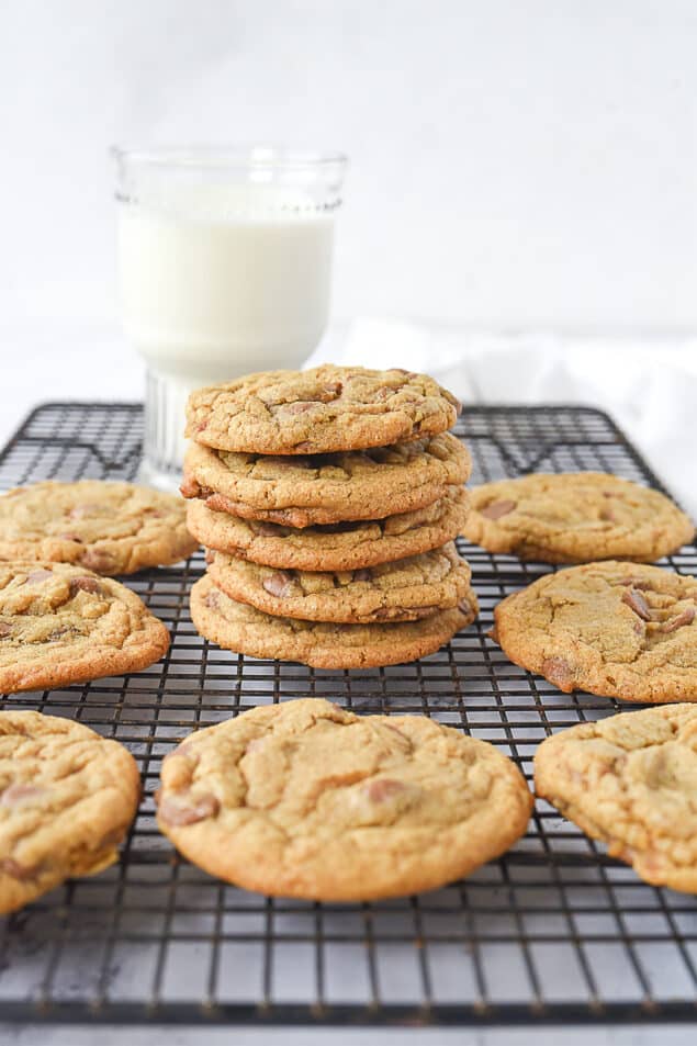 pile of whole wheat chocolate chip cookies